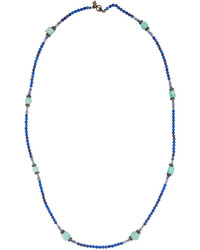 Armenta Long Lapis Iolite Sea Glass Beaded Necklace