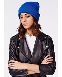Missguided Piper Beanie Hat In Cobalt Blue
