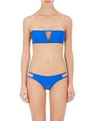 Chromat Caged Back Bandeau Bikini Top Blue