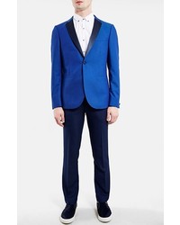 Topman Blue Skinny Fit Tuxedo Jacket