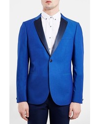 Topman Blue Skinny Fit Tuxedo Jacket