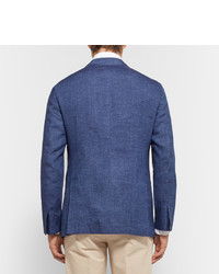 Loro Piana Blue Toledo Slim Fit Linen Blazer