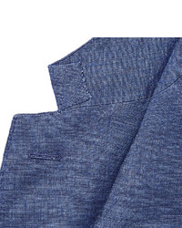 Loro Piana Blue Toledo Slim Fit Linen Blazer