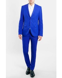 Topman Blue Ultra Skinny Fit Suit Jacket