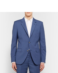 Alexander McQueen Cobalt Slim Fit Wool And Mohair Blend Suit Jacket