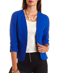 Charlotte Russe Collarless Hook And Eye Front Blazer