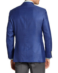Saks Fifth Avenue Collection Samuelsohn Two Button Basketweave Wool Sportcoat