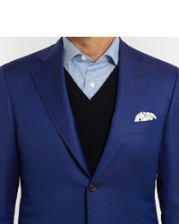 Canali Kei Unstructured Wool And Mohair Blend Blazer
