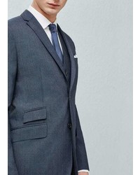 Mango Outlet Prince Of Wales Wool Blend Suit Blazer