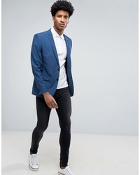 Farah Skinny Suit Jacket In Blue