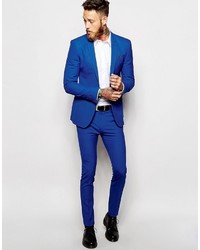 Asos Super Skinny Suit Jacket In Blue