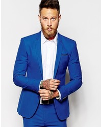 Asos Super Skinny Suit Jacket In Blue