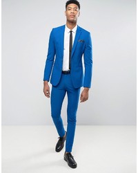 Asos Tall Super Skinny Suit Jacket In Royal Blue