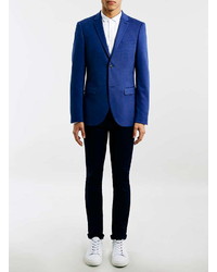 Topman Blue Jersey Skinny Fit Blazer
