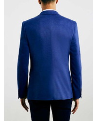 Topman Blue Jersey Skinny Fit Blazer