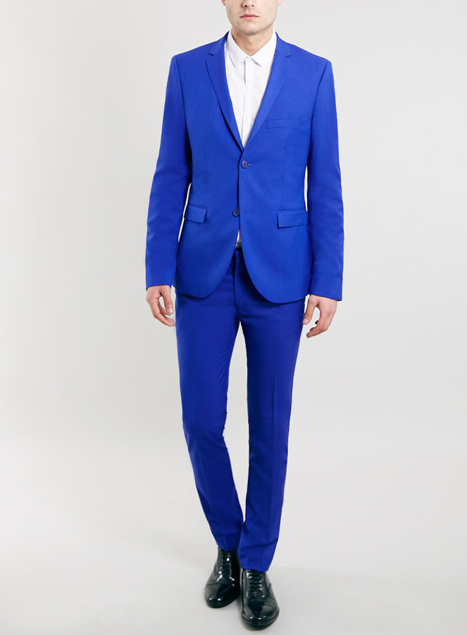 Buy Men Blue Ultra Slim Fit Solid Casual Blazer Online - 800315