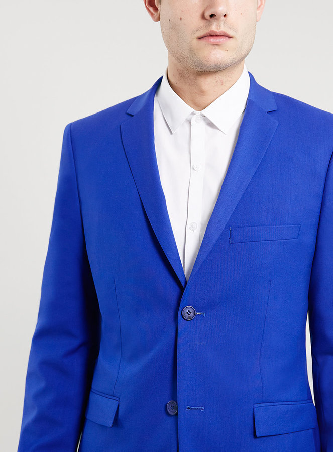 Topman Cobalt Blue Ultra Skinny Suit Jacket, $280 | Topman | Lookastic