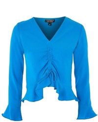 Topshop Long Sleeve Ruched Blouse