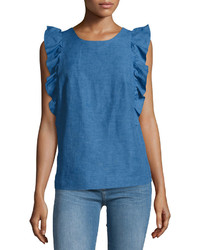 MiH Jeans Mih Caval Butterfly Sleeve Top Sunset Blue