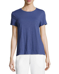 Eileen Fisher Slubby Organic Cotton Short Sleeve Top Plus Size