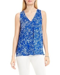 Vince Camuto Textural Reef Drape Front Blouse