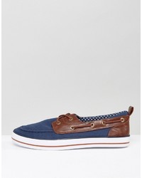 Asos Boat Shoes In Navy