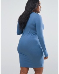 Asos Curve Curve Mini Bodycon Dress With Long Sleeves
