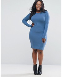 Asos Curve Curve Mini Bodycon Dress With Long Sleeves