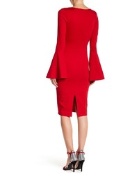 Just Me Bell Sleeve Bodycon Dress