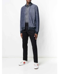 Brioni Elbow Patches Bomber Jacket