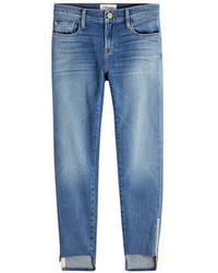 Frame Denim Boyfriend Jeans With Zipper Detail