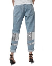 Topshop Hayden Silver Stripe Boyfriend Jeans