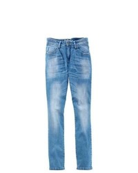 John Baner JEANSWEAR Boyfriend Fit Jeans In Medium Blue Bleached Used Size 20