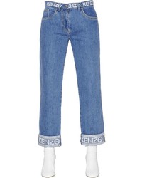 Kenzo Boyfriend Printed Cotton Denim Jeans