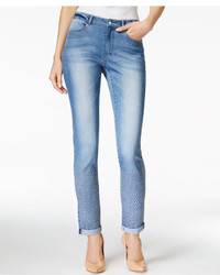 Nanette Lepore Nanette By Geometric Embroidery Boyfriend In Jane Wash Jeans Only At Macys