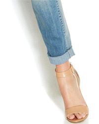 INC International Concepts Petite Boyfriend Straight Leg Jeans Zenith Wash