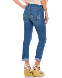 NYDJ Petite Leann Embellished Pocket Boyfriend Jeans