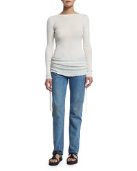 Helmut Lang Relaxed Raw Edge Jeans Light Blue