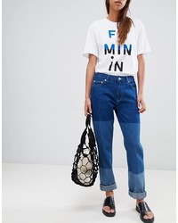 French Connection Tri Shade Boyfriend Jeans Block
