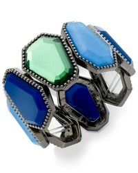 Alfani Hematite Tone Blue Stone Stretch Bracelet