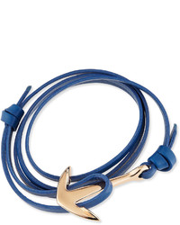 Miansai Anchor Leather Bracelet Blue