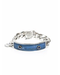 ANN DEXTER-JONES Blue Sapphire Chalcedony And Silver Id Bracelet