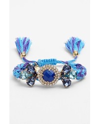 Cara Couture Adjustable Woven Bracelet Blue