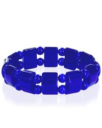 Gem Avenue Fabulous Blue Cats Eye Stretchable Wide Bracelet