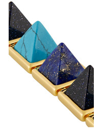 Eddie Borgo Gold Plated Multi Stone Pyramid Bracelet