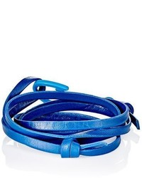 Miansai Hook On Leather Bracelet Blue