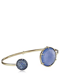 Prive Jemma Wynne Blue Chalcedony And Pave Dome Bangle Bracelet