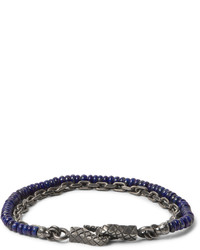Lapis Bead And Oxidised Silver Chain Bracelet