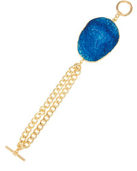 Panacea Oversized Agate Chain Bracelet Blue