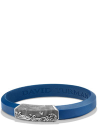 David Yurman Waves Rubber Id Bracelet Blue